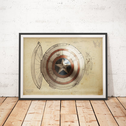 Captain America Shield Art Print