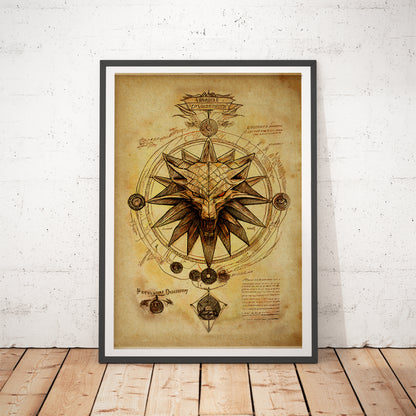 The Witcher Wolf Medallion Art Print