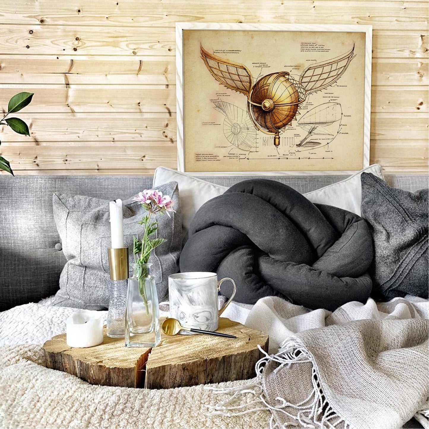 Harry Potter Golden Snitch Blueprint Art Print