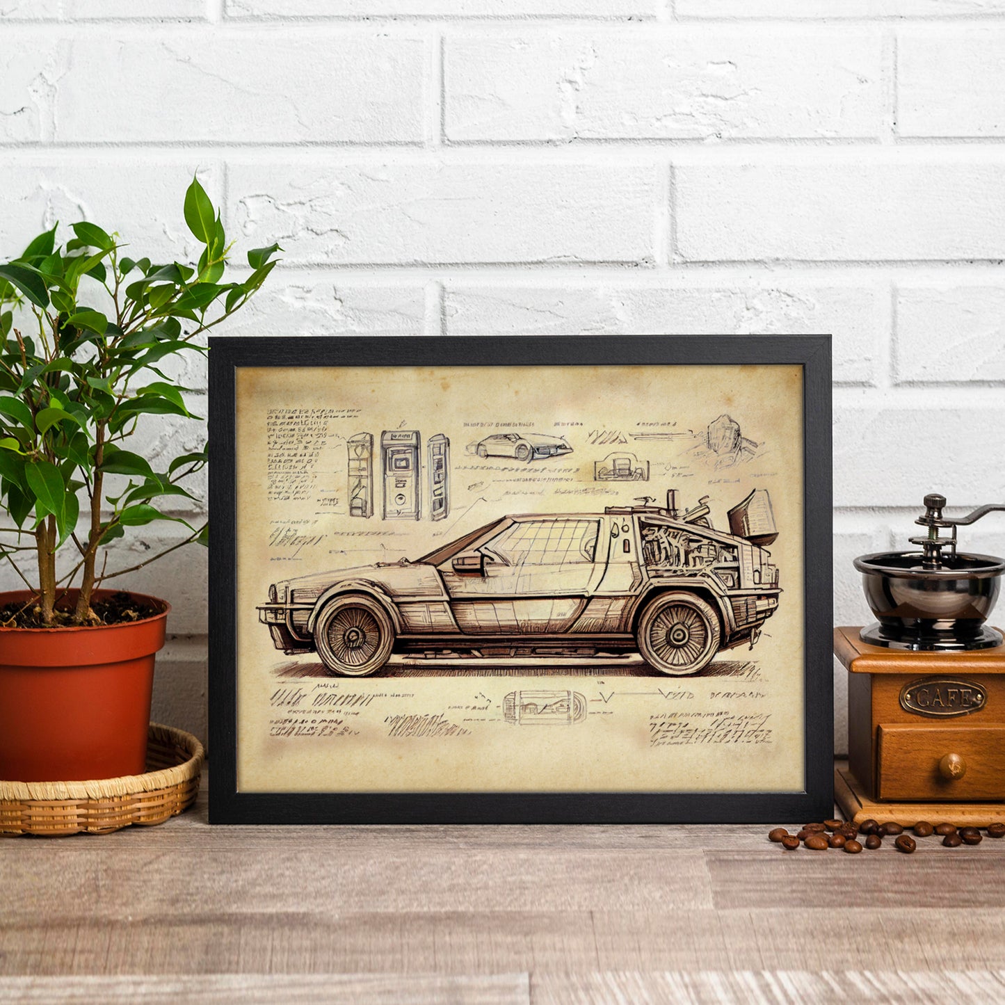 Outatime Back to the Future Delorean Art Print