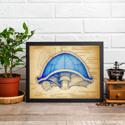 Mario Kart Blue Turtle Art Print