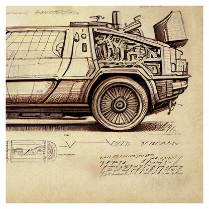 Outatime Back to the Future Delorean Art Print