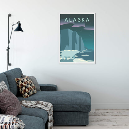 Minimalist Alaska Travel Art Print