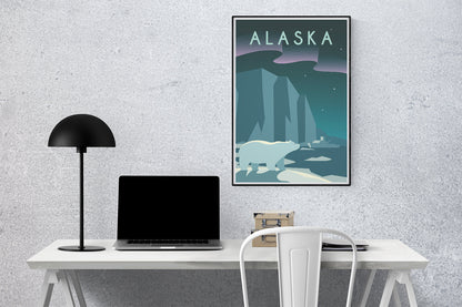 Minimalist Alaska Travel Art Print