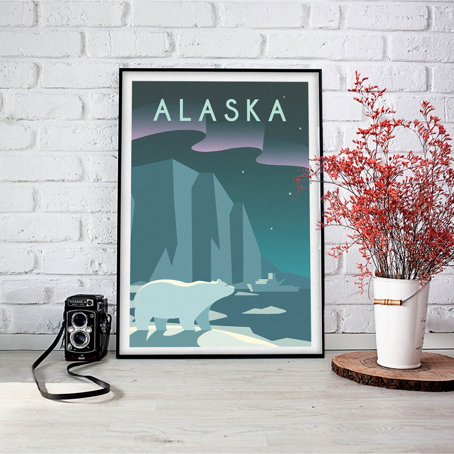 Minimalist Alaska Travel Art Print