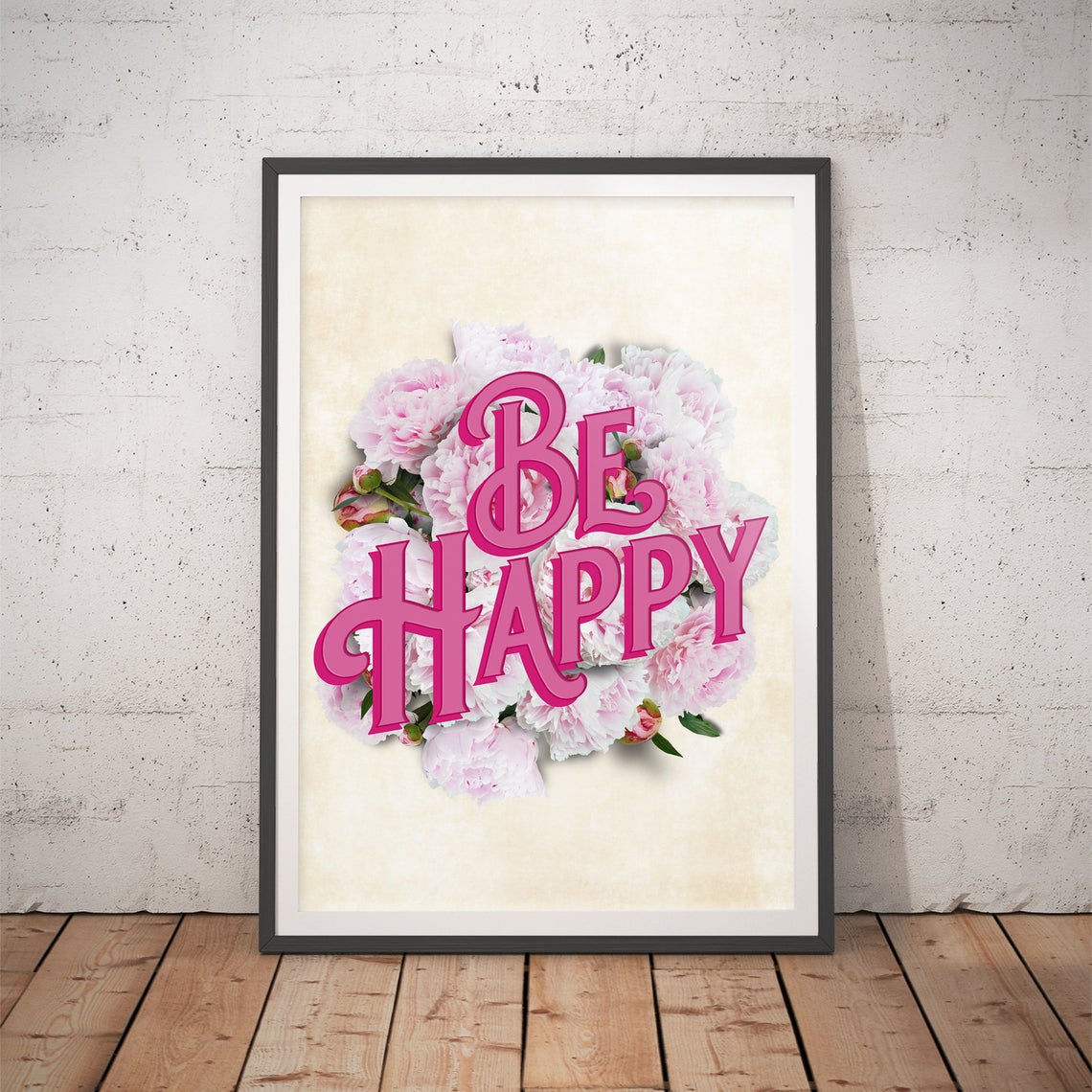 "Be Happy" Botanical Art Print