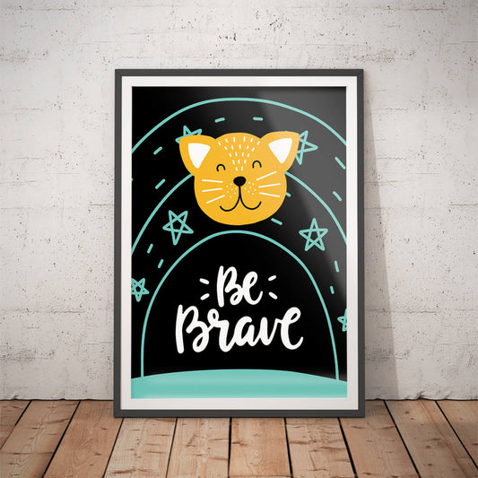 Courageous Kitty Scandi Art Print