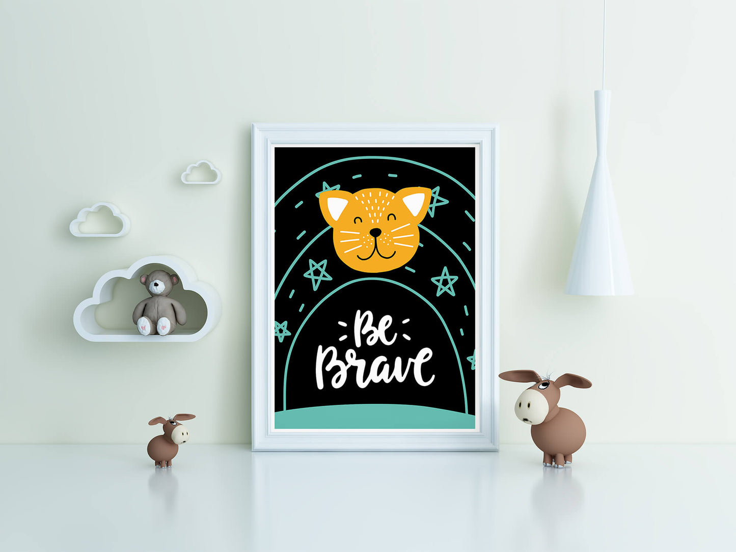 Courageous Kitty Scandi Art Print