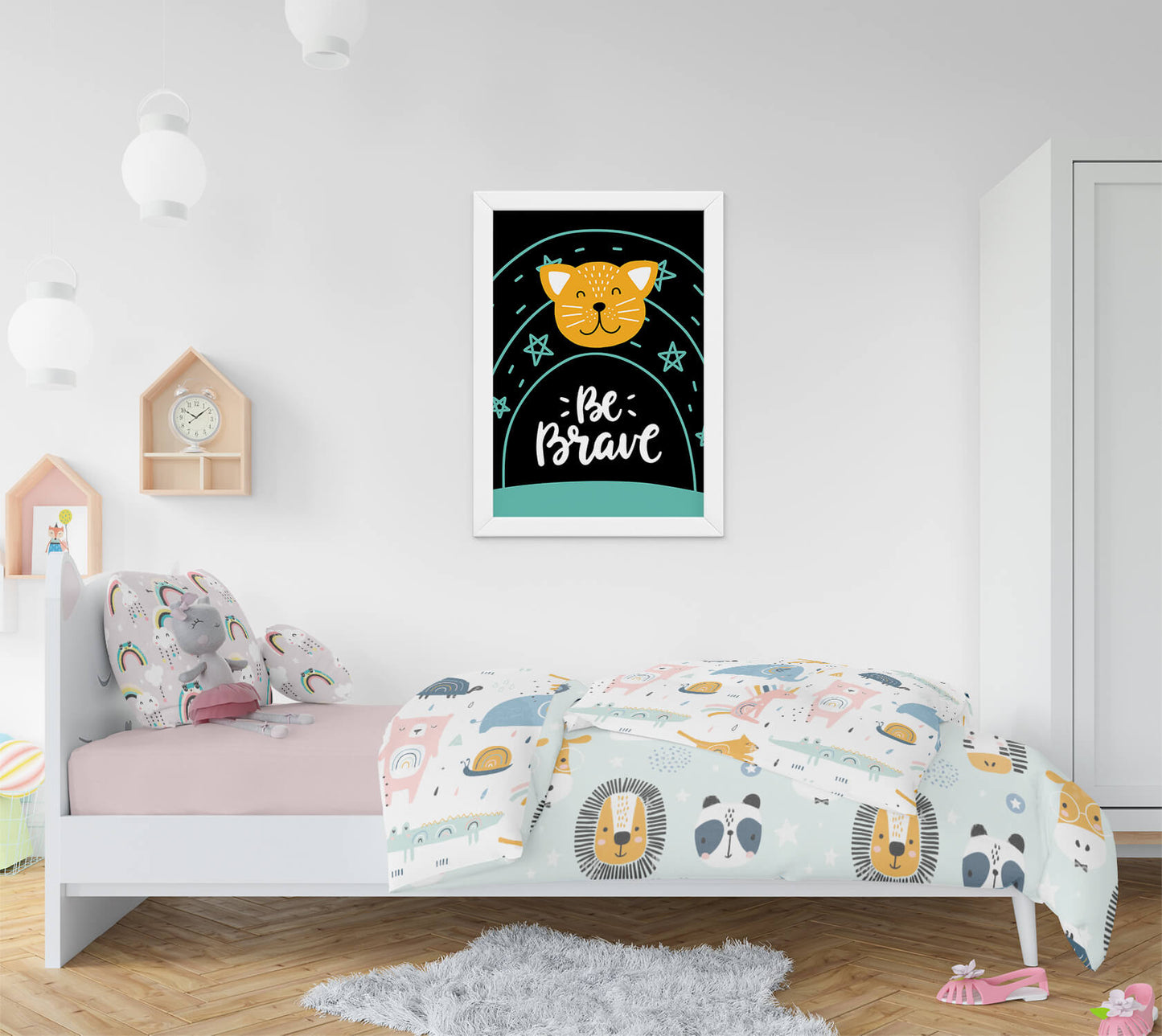 Courageous Kitty Scandi Art Print