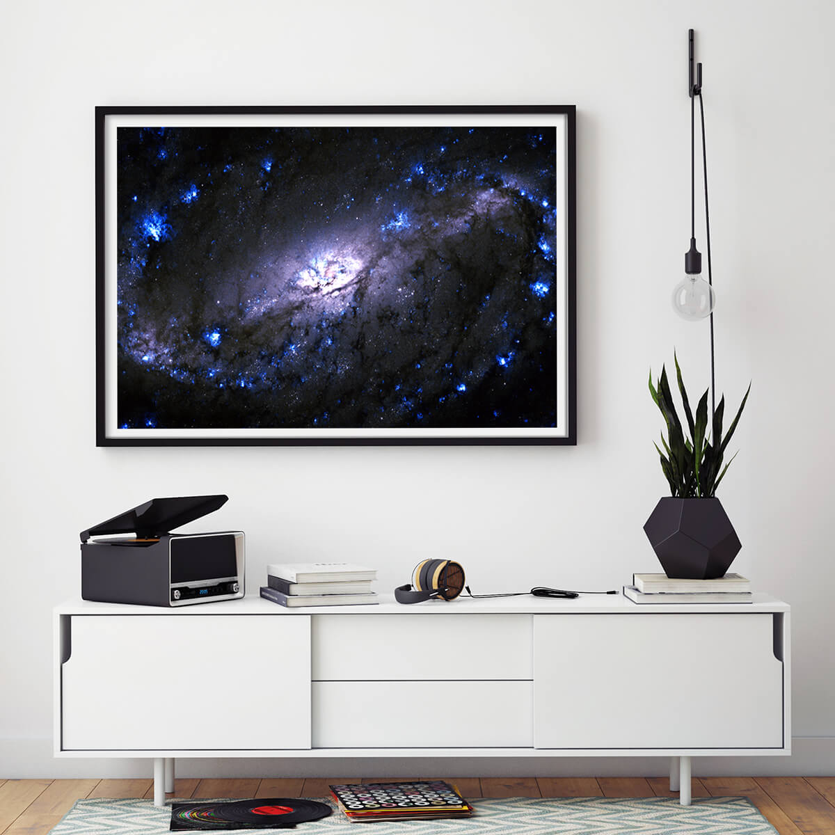 Cosmic Voyage Blue Nebula Art Print