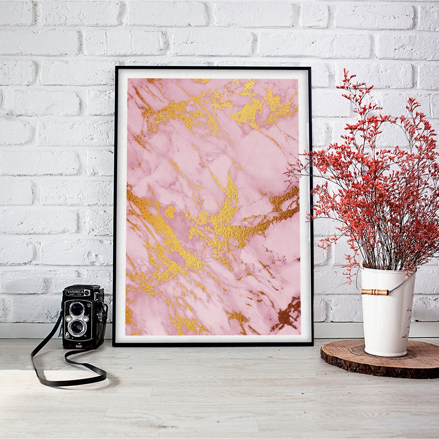 Chic Pink Marble Art Print