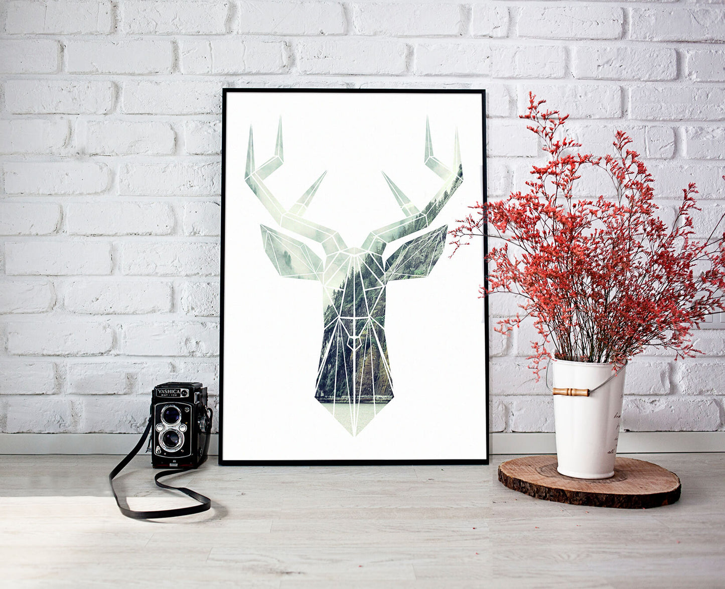 Gray deer art, Print Gift idea, Deer head illustration, Gray deer art by  Joanna Szmerdt