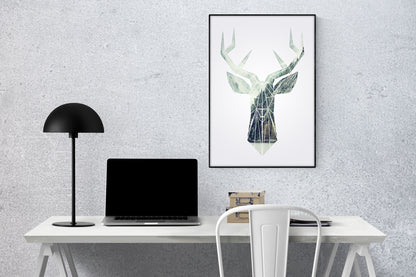 Nordic Stag Silhouette Art Print