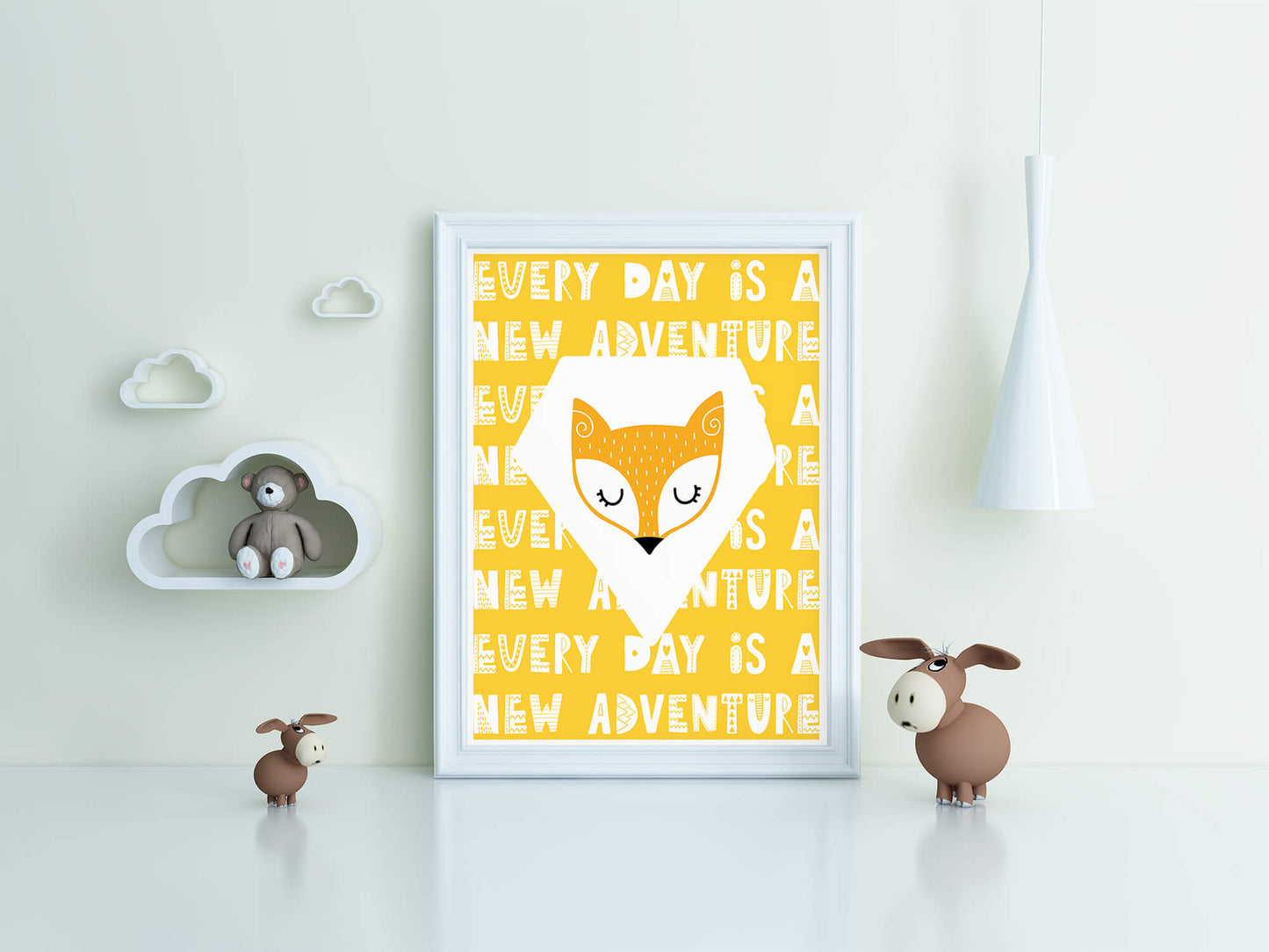 Scandinavian Fox Design Nursery Art Print