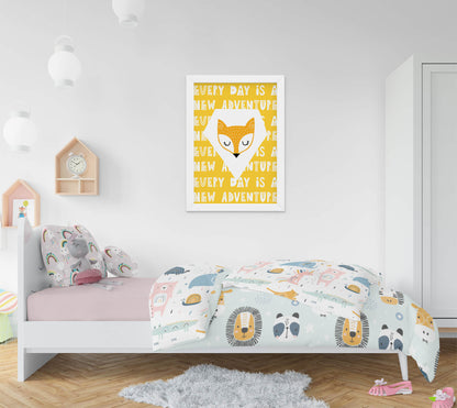 Scandinavian Fox Design Nursery Art Print