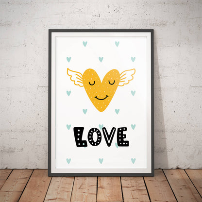 Charming Nursery Love Scandi Art Print