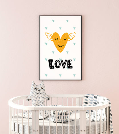 Charming Nursery Love Scandi Art Print