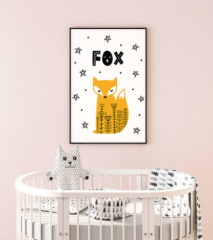 Fox Scandi Nursery Art Print