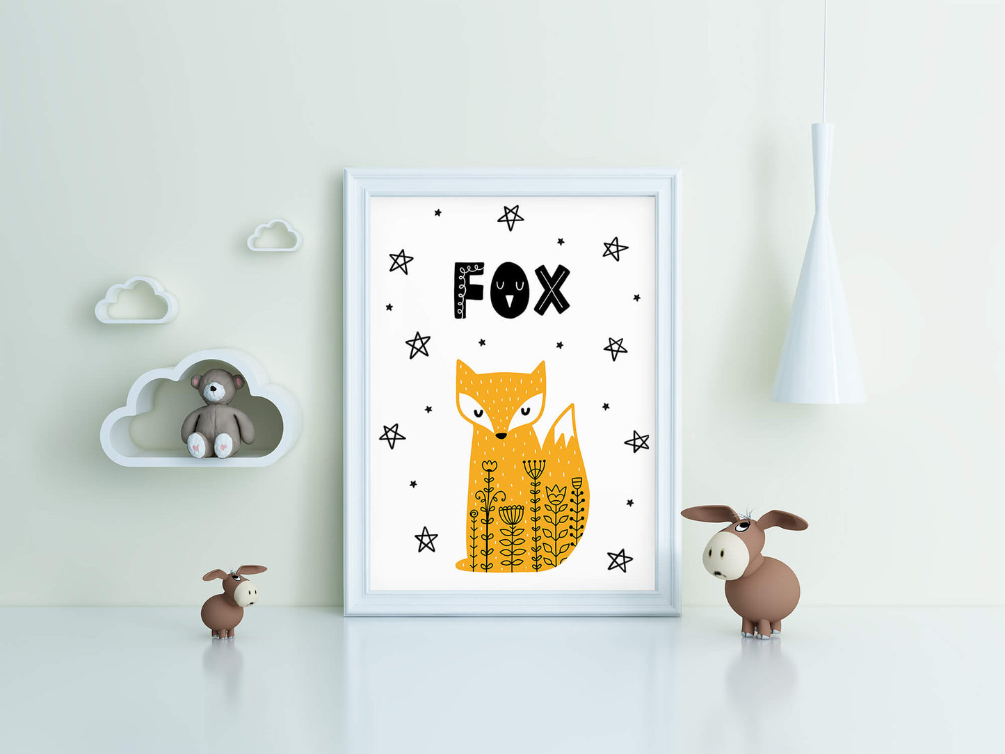 Fox Scandi Nursery Art Print