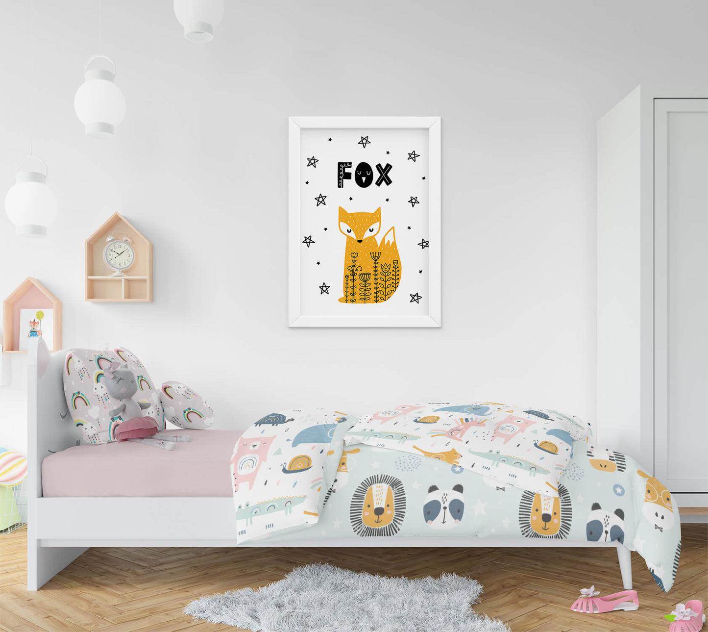 Fox Scandi Nursery Art Print