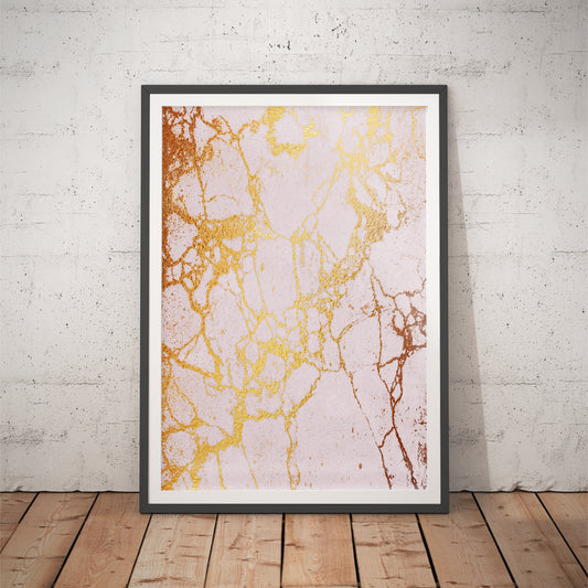 Aurelian Whispers Gold Marble Art Print