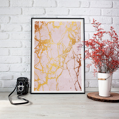 Aurelian Whispers Gold Marble Art Print