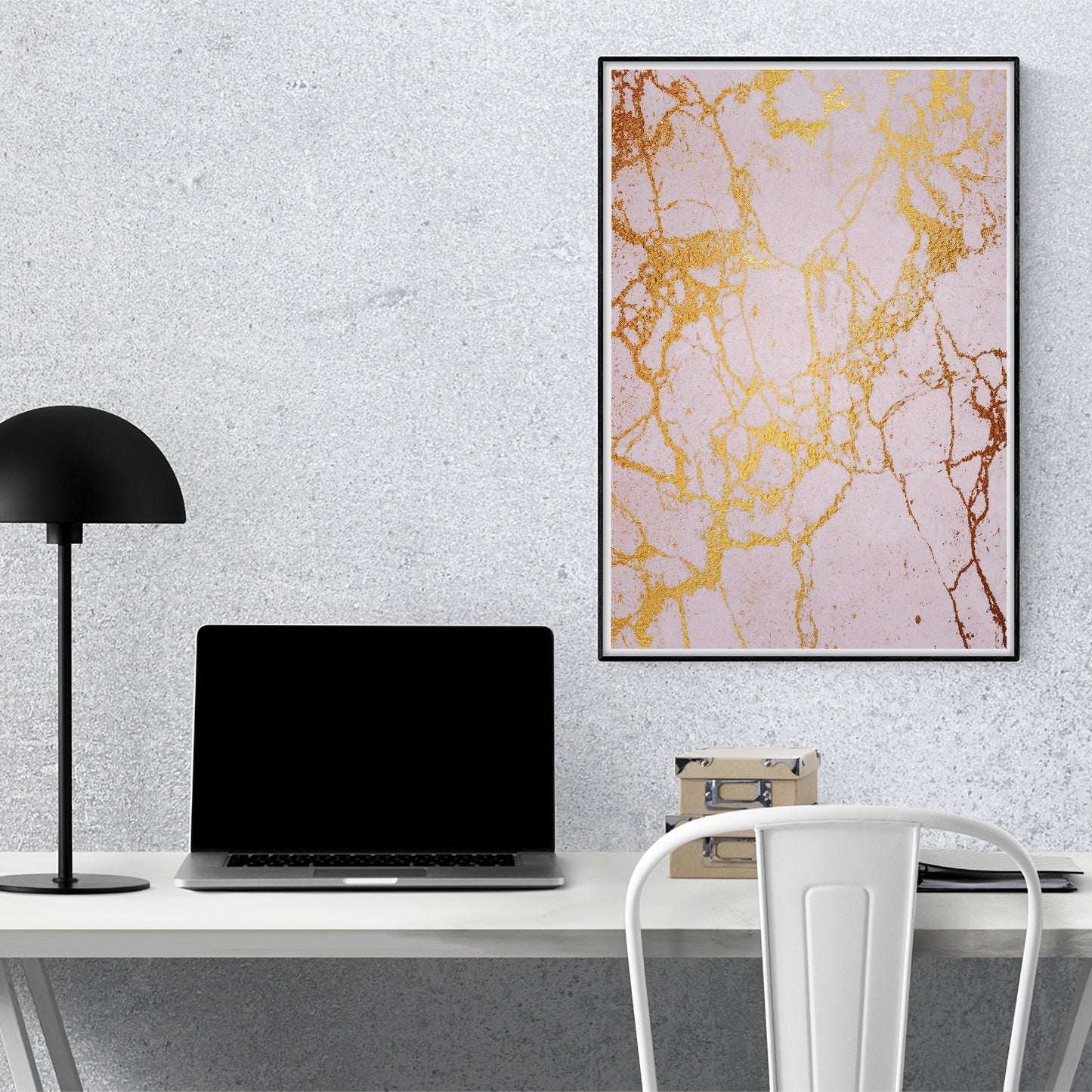 Aurelian Whispers Gold Marble Art Print