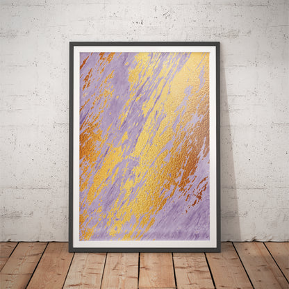 Abstract Lavender Gold Swirl Art Print