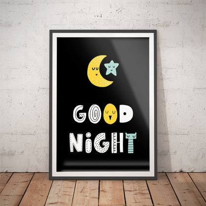 Sleepy Night Sky Nursery Art Print