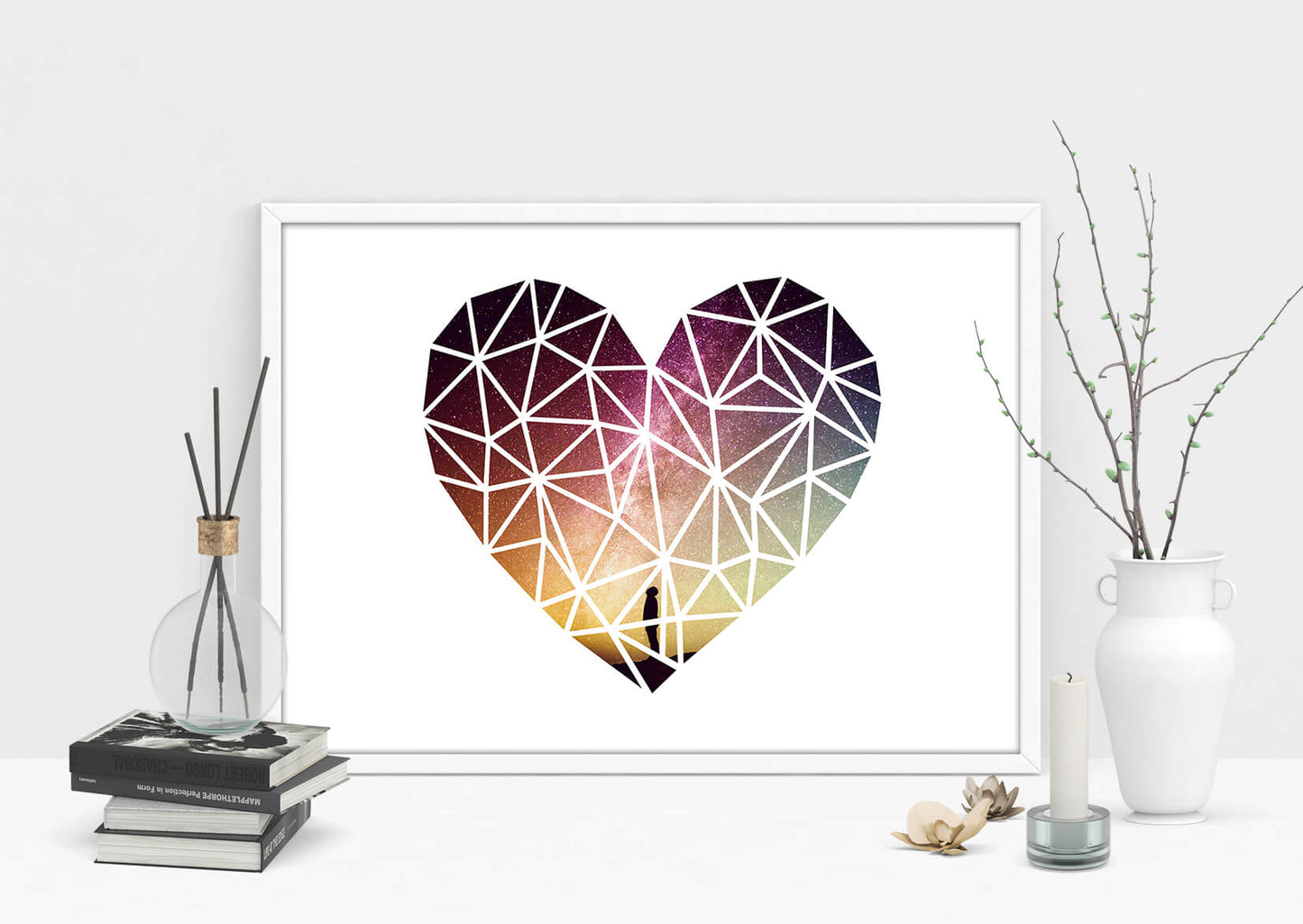 Nordic Night Geometry Art Print