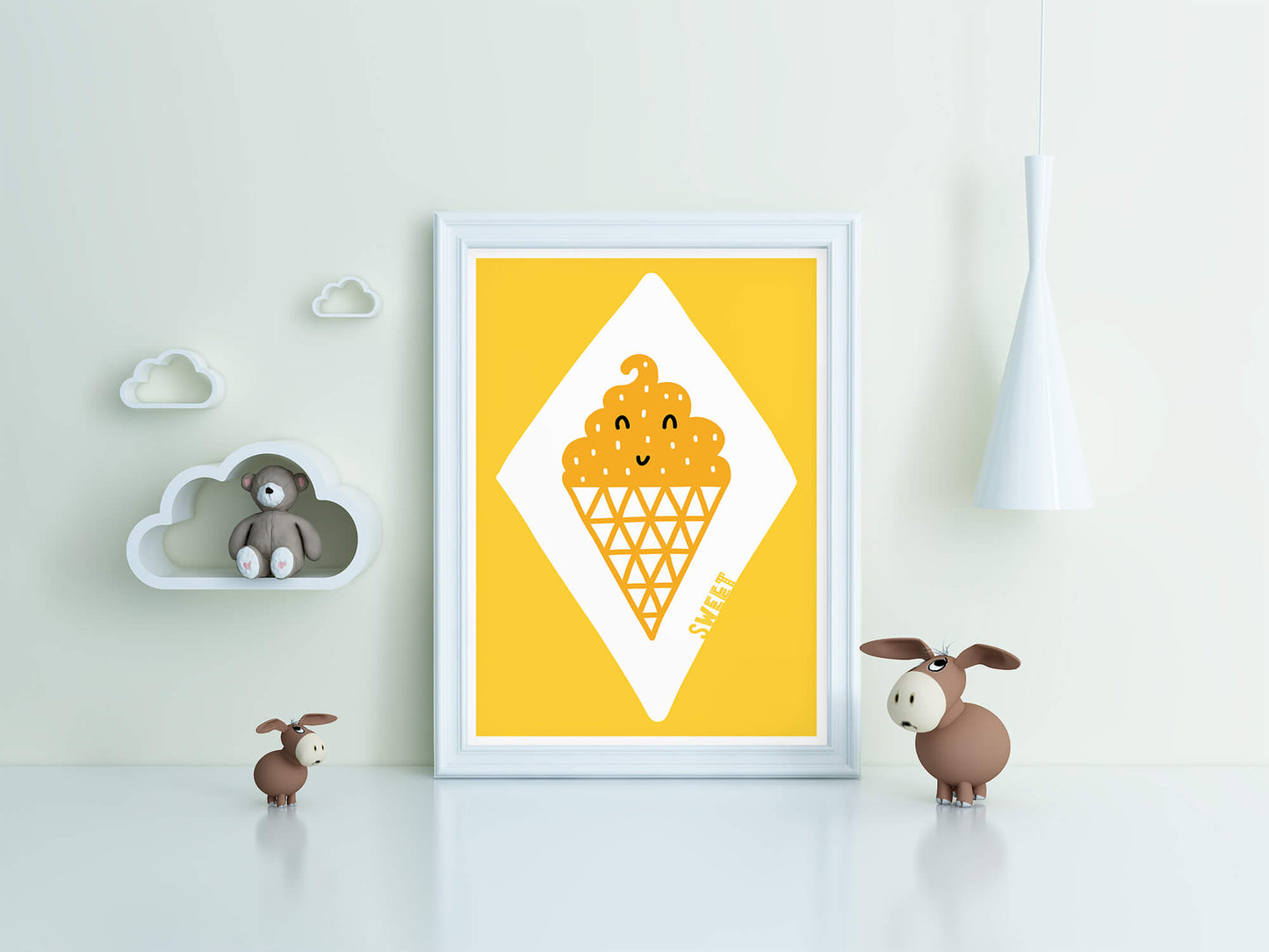Playful Cone Scandi Nursery Art Print