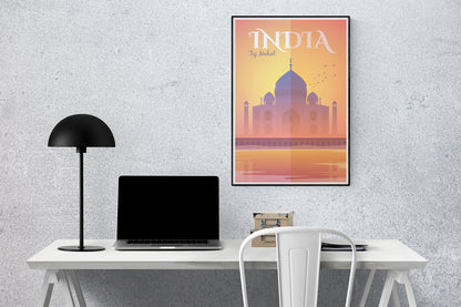 Taj Mahal Silhouette Art Print