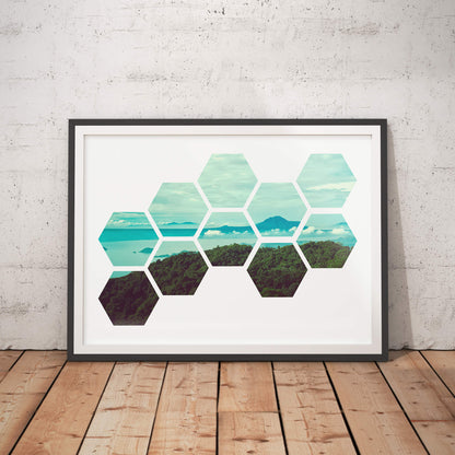 Hexagonal Haven Geometric Art Print