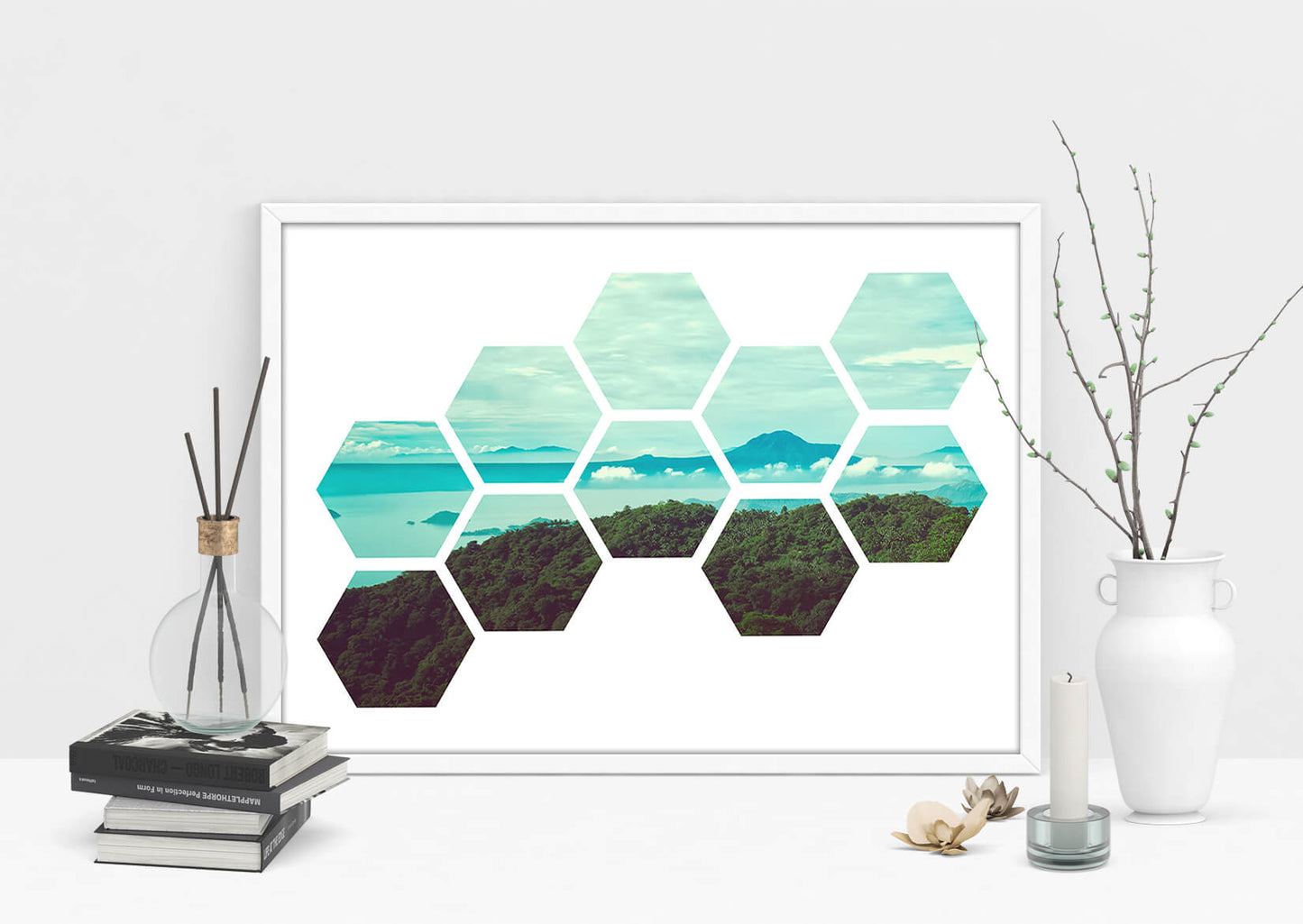 Hexagonal Haven Geometric Art Print