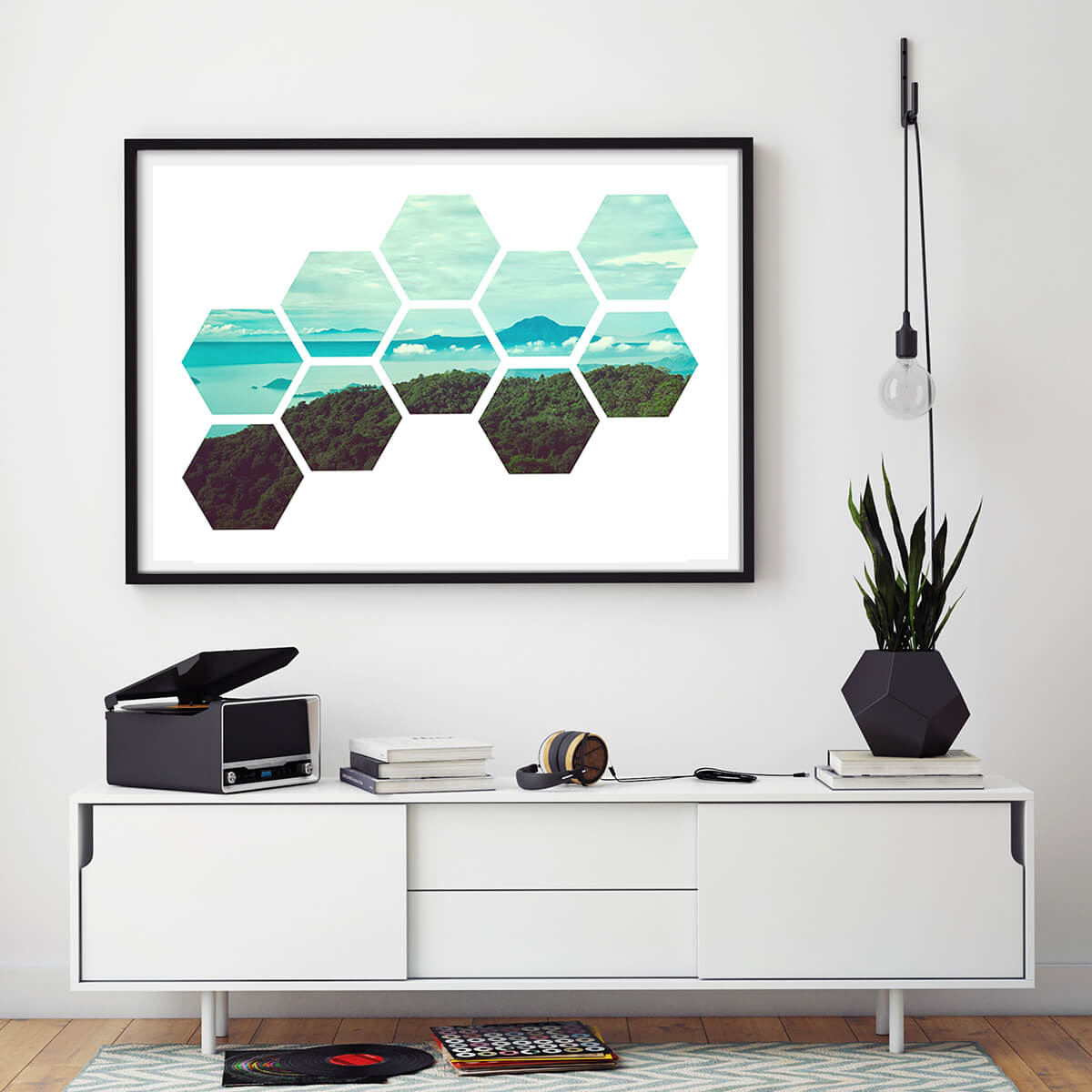 Hexagonal Haven Geometric Art Print