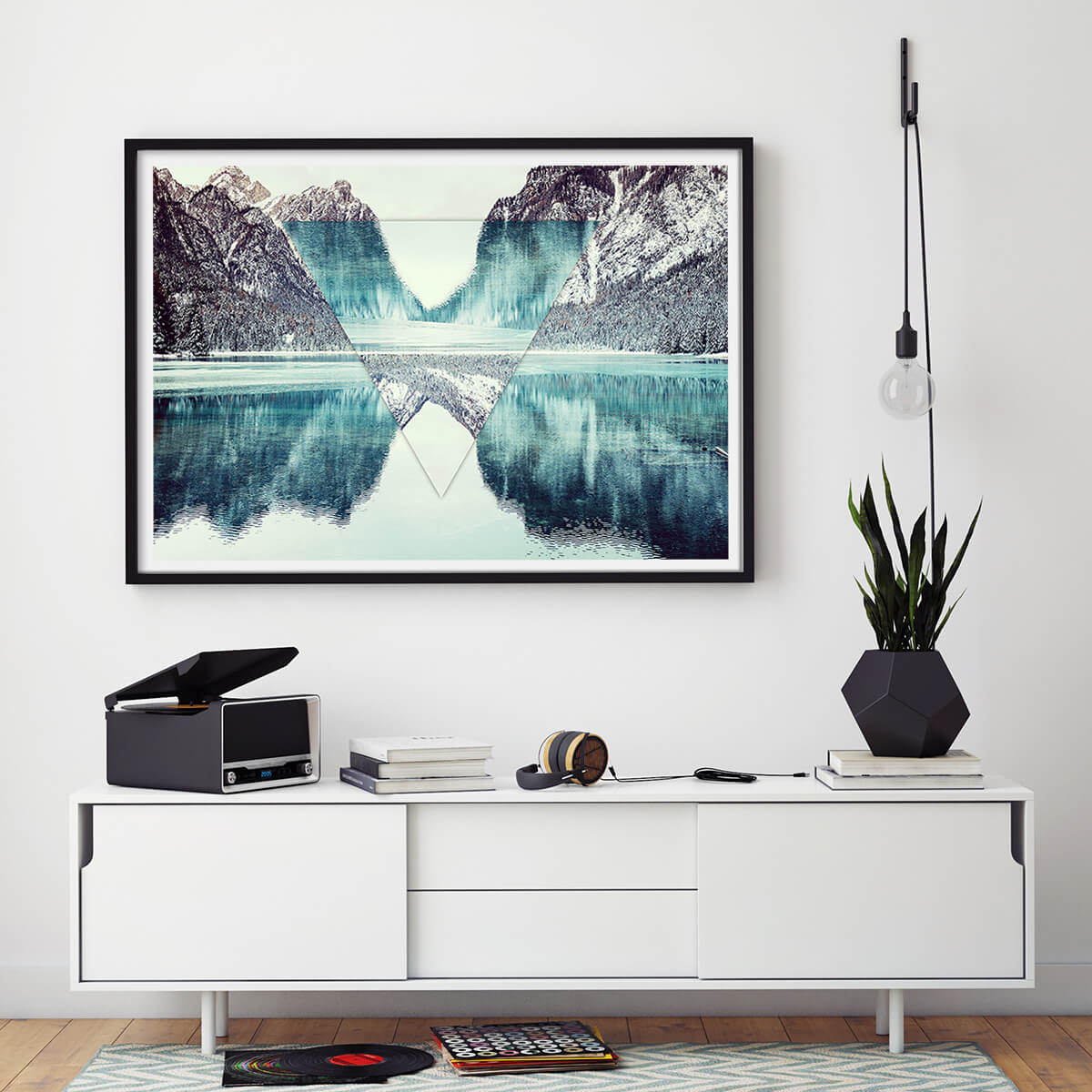 Nordic Reflections - Geometric Harmony Art Print