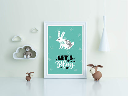 Hygge Hare and Stars Art Print