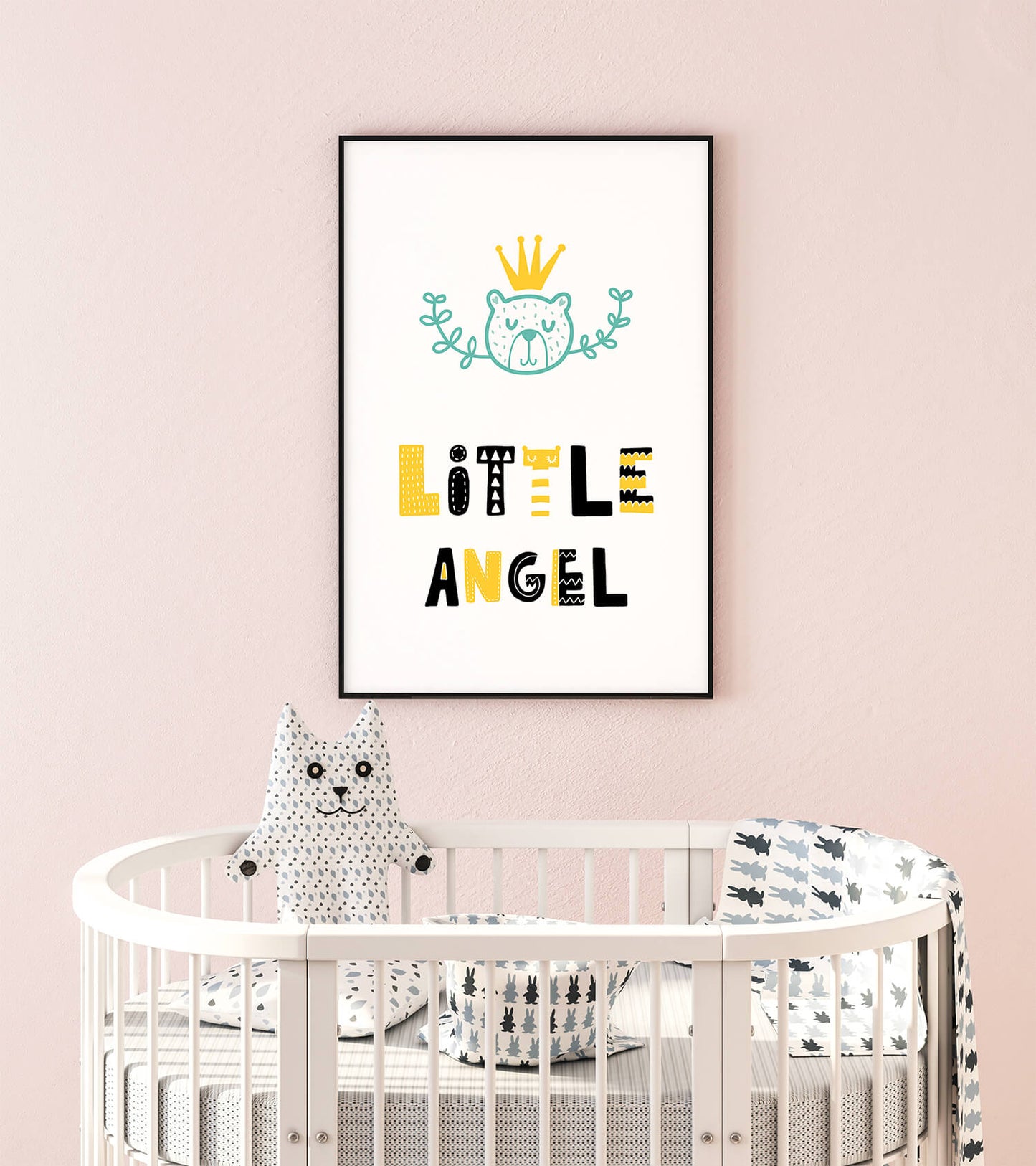 Scandi Little Bear Nursery Art Print