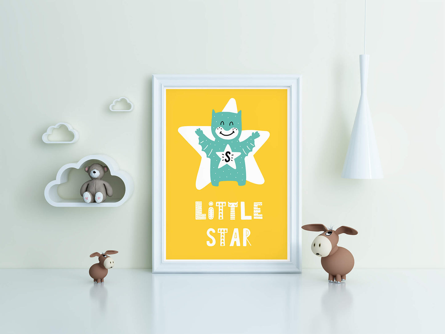 Scandi Smiling Creature - Nursery Art Print