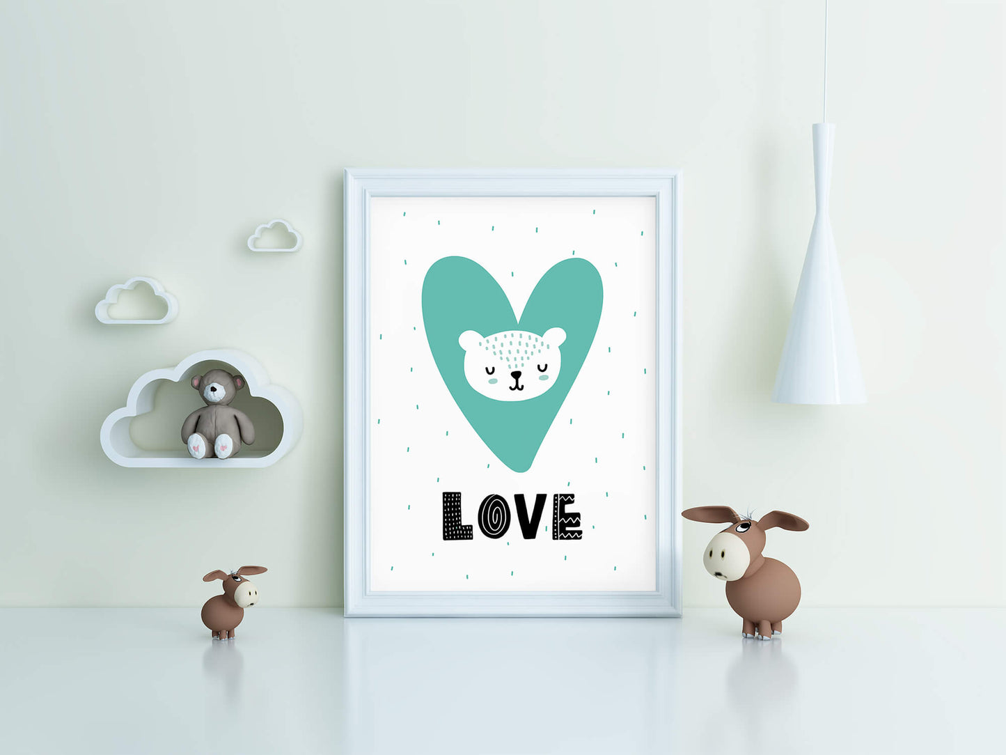 Nursery Bear Hug Scandi Art Print