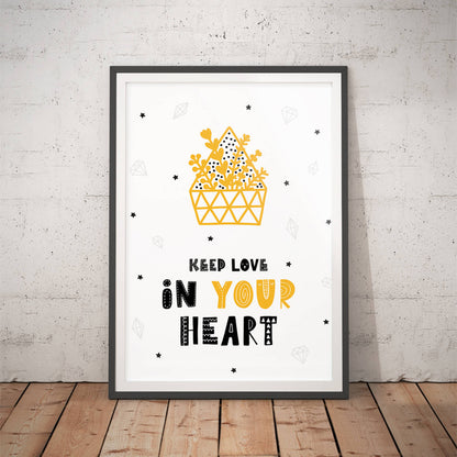 Whimsical Heart Basket Nursery Art Print