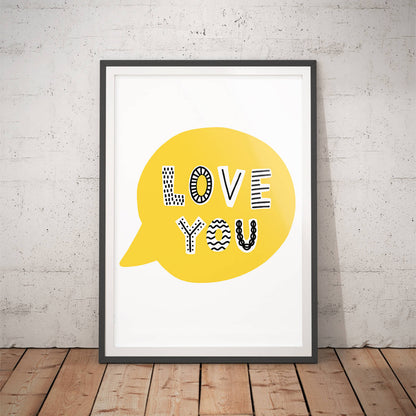 Love You' Scandi Child's Room Art Print