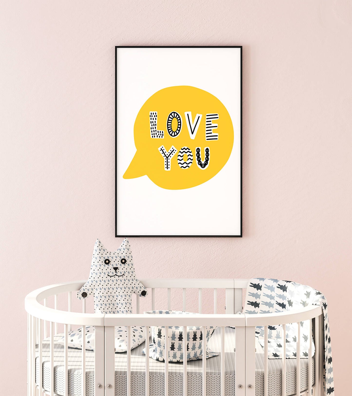 Love You' Scandi Child's Room Art Print