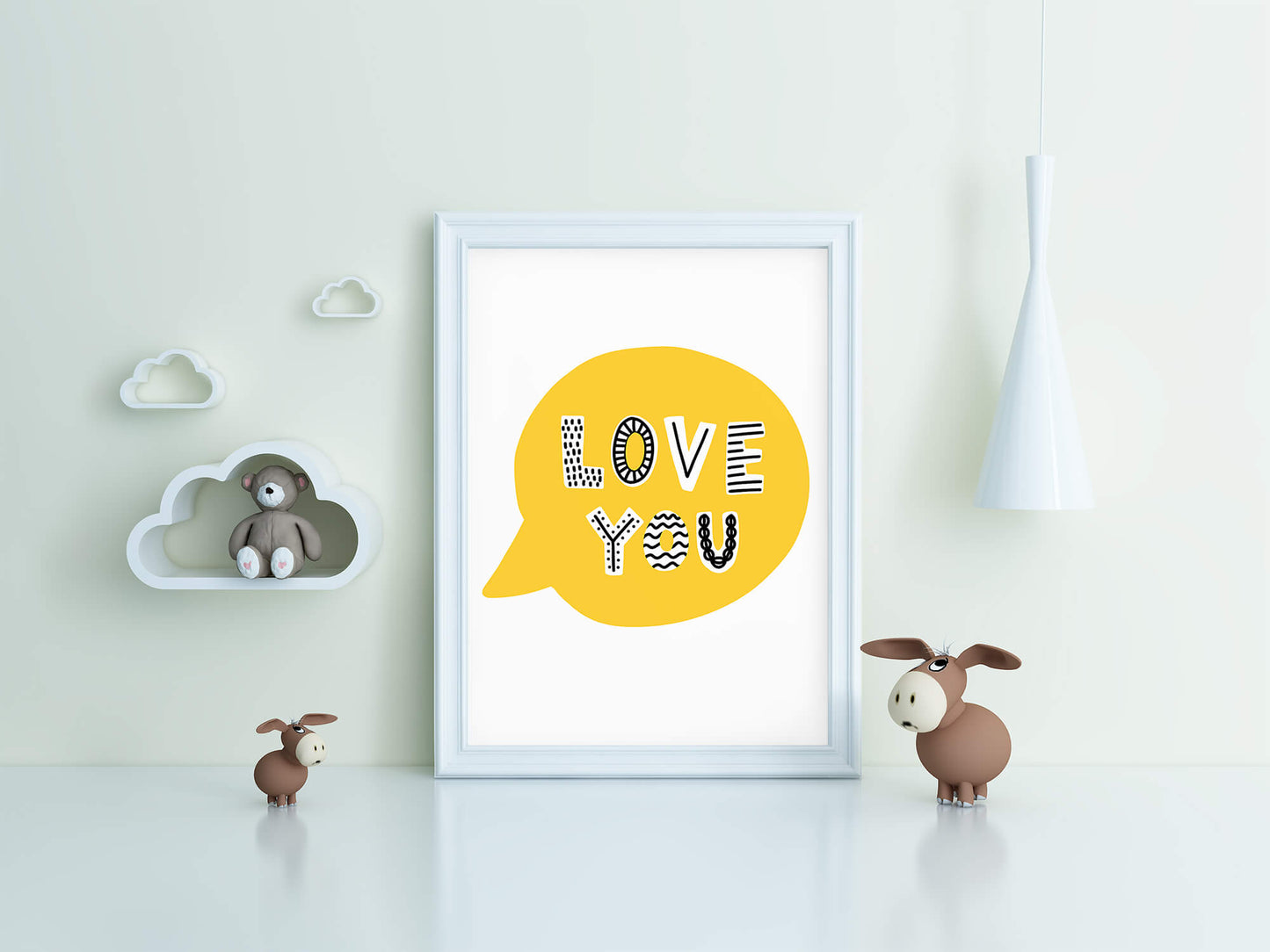 Love You' Scandi Child's Room Art Print