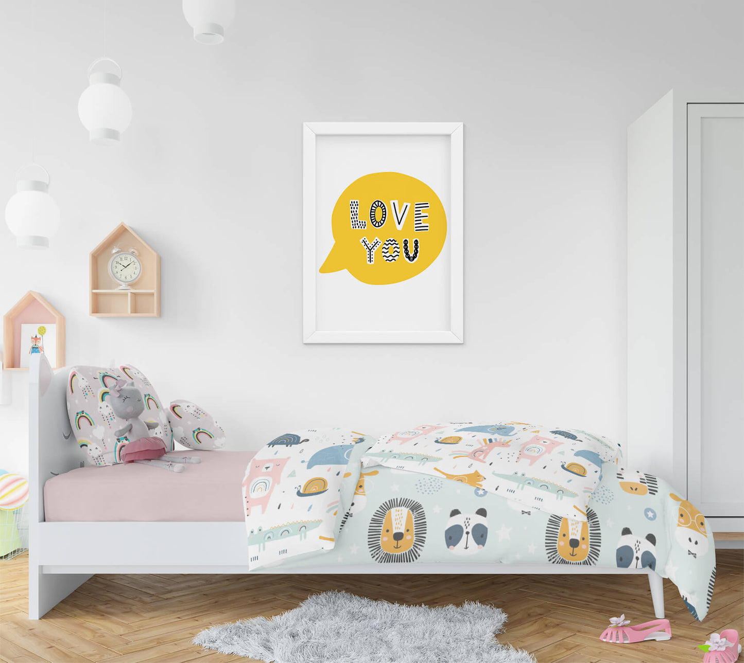 Love You' Scandi Child's Room Art Print