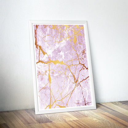 Lustrous Veins Gold Marble Art Print