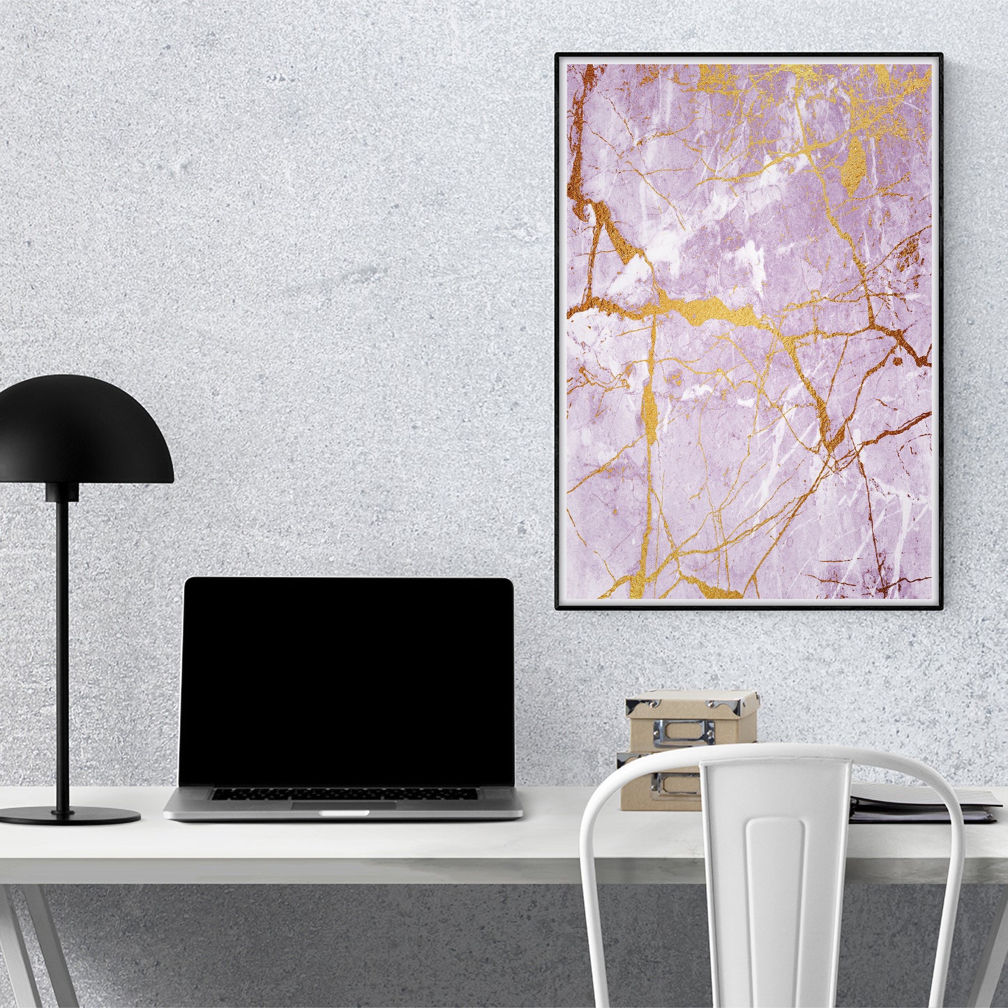 Lustrous Veins Gold Marble Art Print