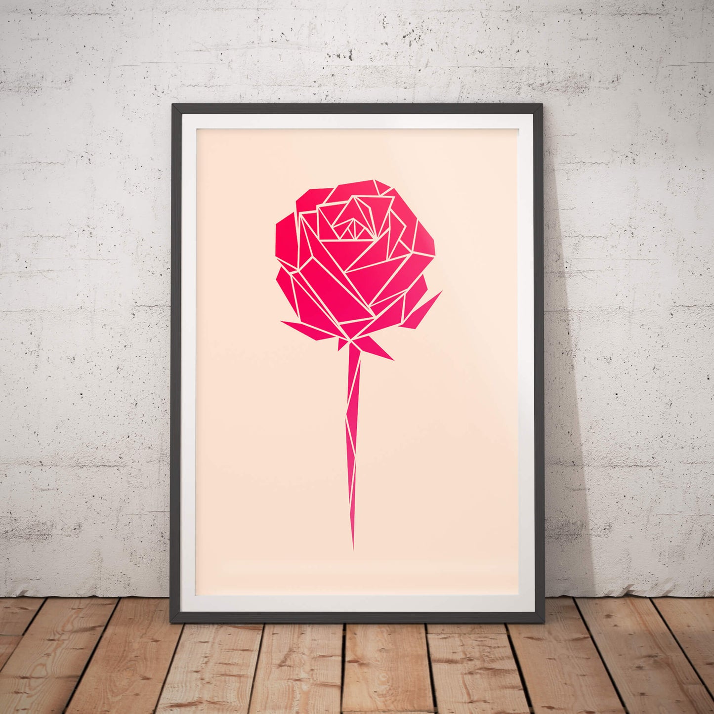 Abstract Ruby Rose Geometric Art Print