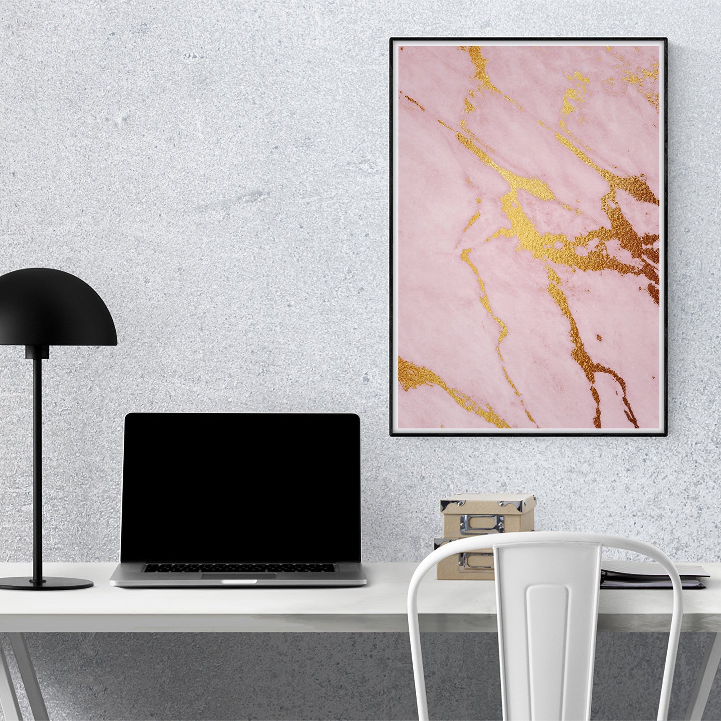 Gilded Contours Abstract Art Print