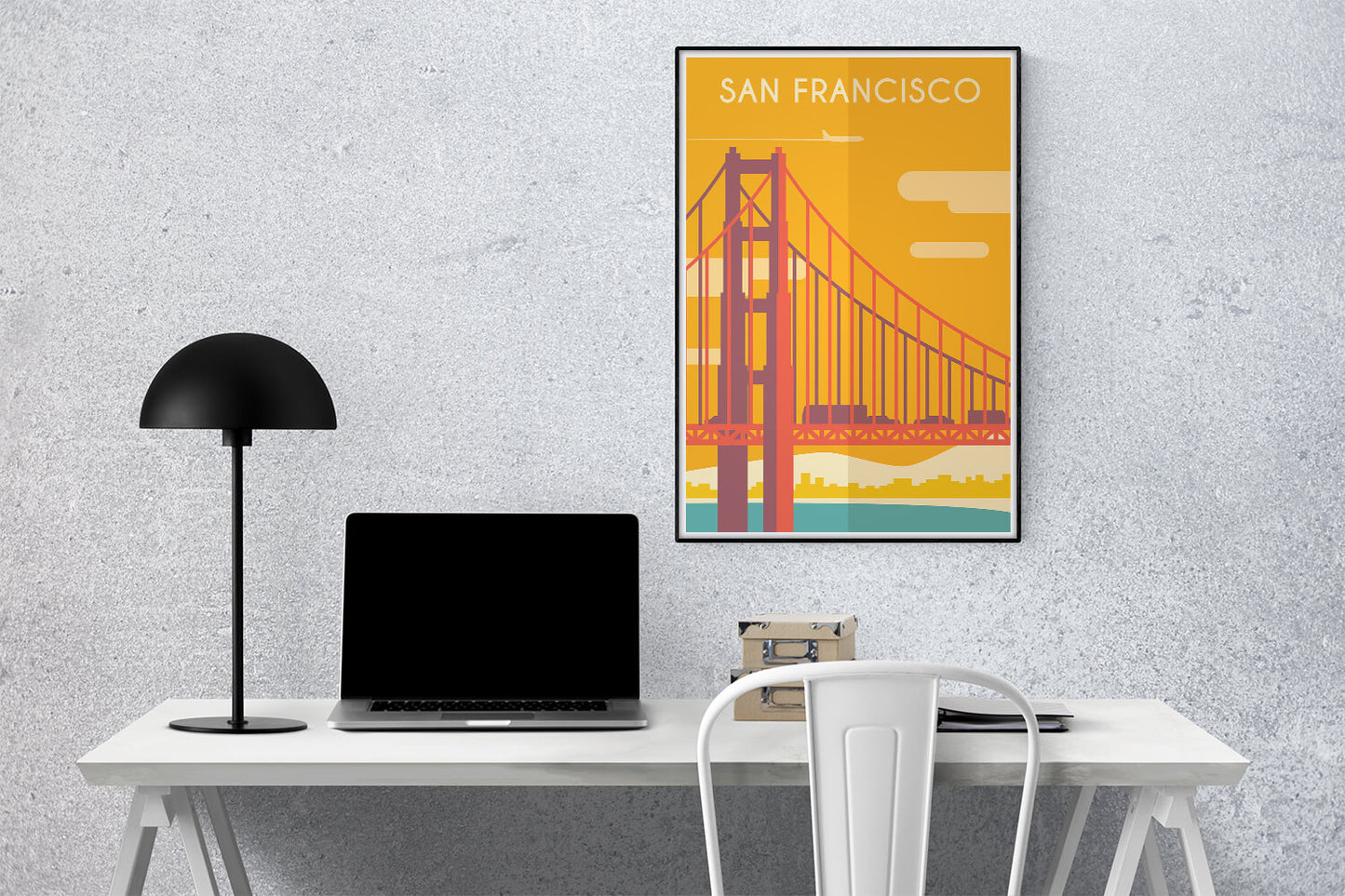 Minimalist Golden Gate Art Print